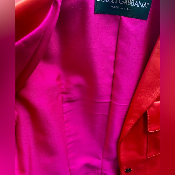 Vintage Dolce & Gabbana Red Leather Jacket - Picture 4 of 7